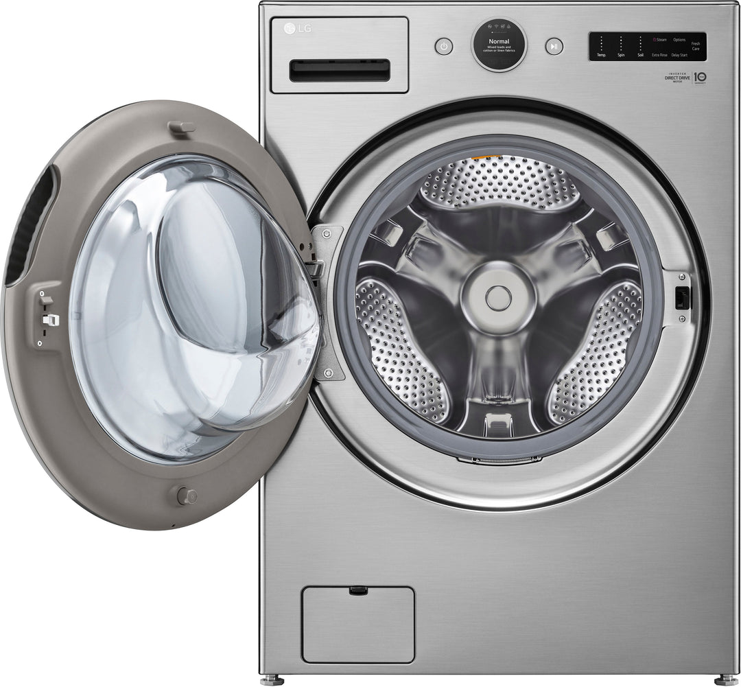 LG - 4.5 Cu. Ft. High-Efficiency Smart Front Load Washer with Steam and TurboWash 360 - Graphite Steel_7