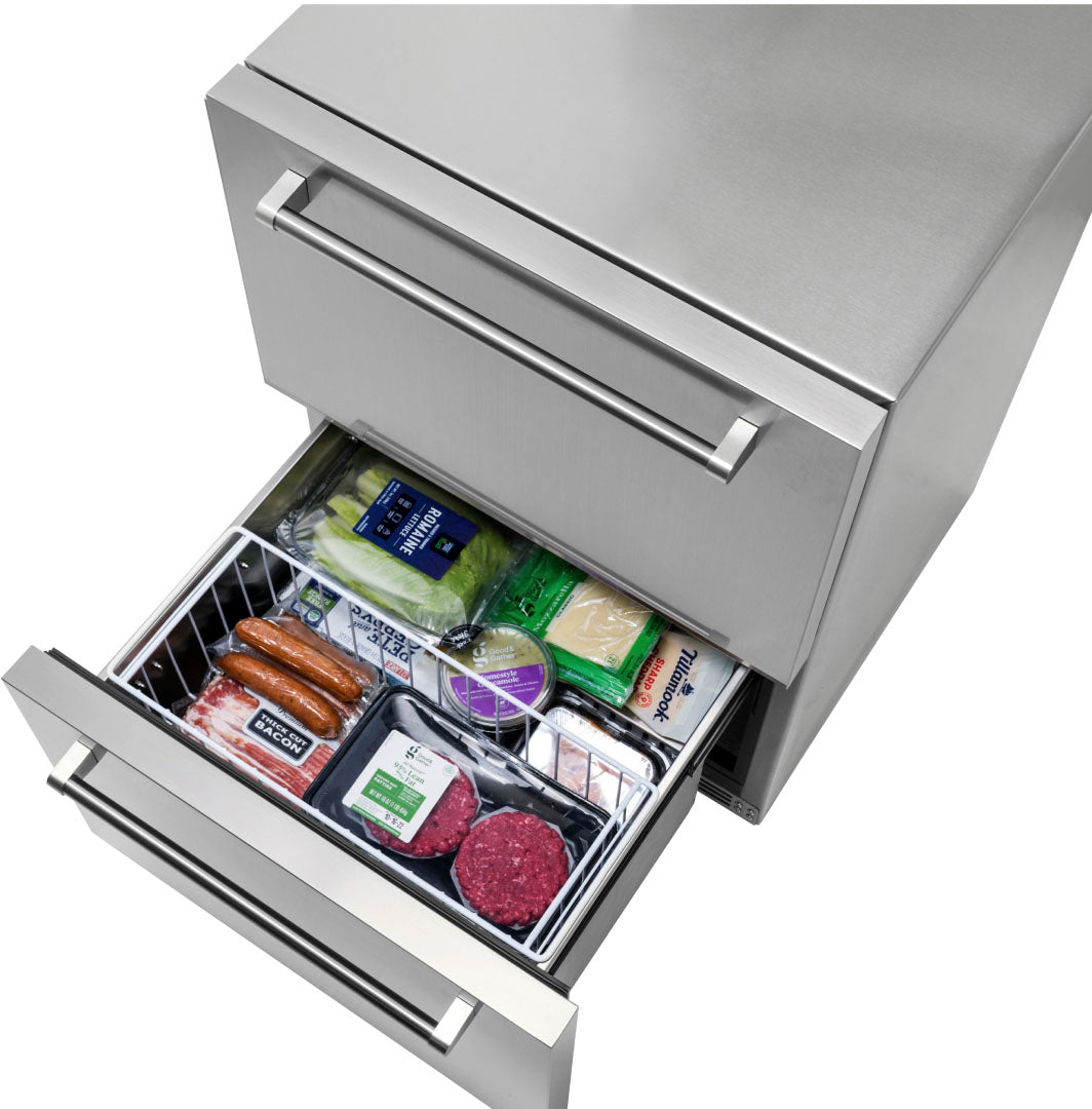 NewAir - 132-Can Built-in Commercial Grade Wine and Beverage Cooler with Dual Drawers - Stainless steel_4