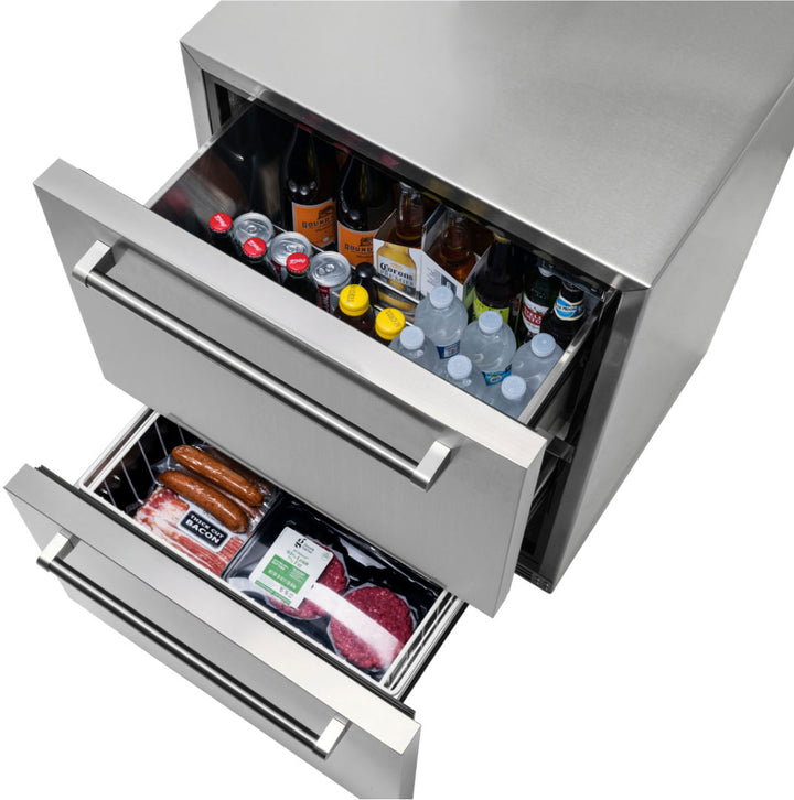 NewAir - 132-Can Built-in Commercial Grade Wine and Beverage Cooler with Dual Drawers - Stainless steel_2