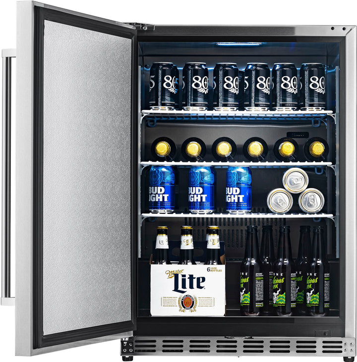 NewAir - 160-Can Built-In Commercial Grade Wine and Beverage Cooler with Weatherproof Design for Indoor or Outdoor Use - Stainless steel_4