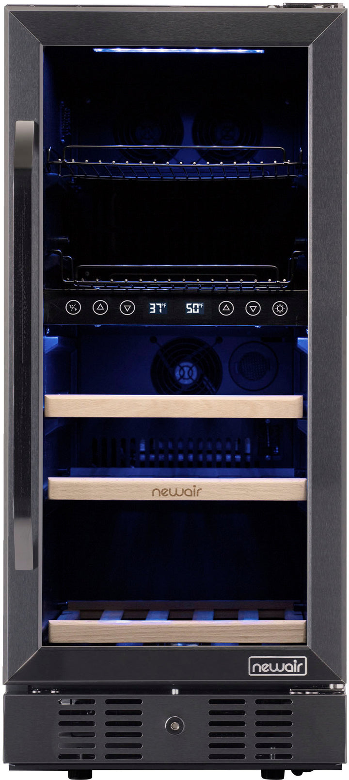 NewAir - 13-Bottle and 48-Can Built-in Dual Zone Beverage Cooler with SplitShelf - Black Stainless Steel_3