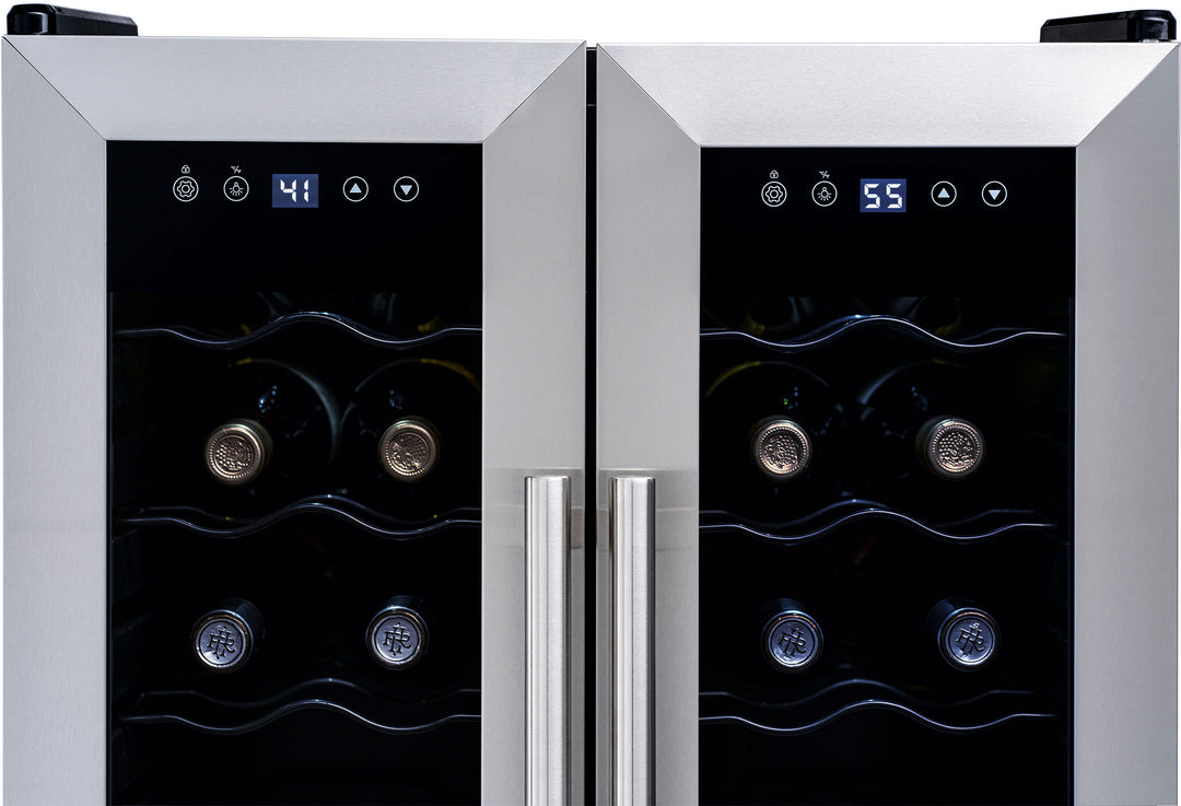 NewAir - 24-Bottle Dual Zone Wine Cooler with French Doors - Stainless steel_8