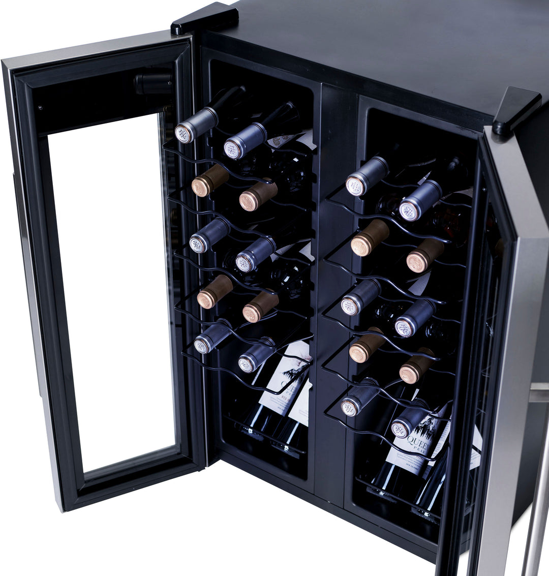 NewAir - 24-Bottle Dual Zone Wine Cooler with French Doors - Stainless steel_6