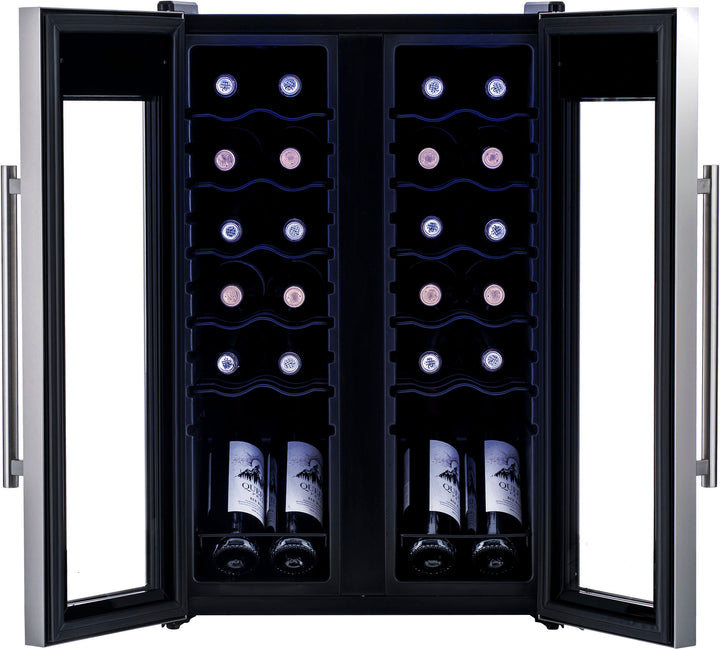 NewAir - 24-Bottle Dual Zone Wine Cooler with French Doors - Stainless steel_7