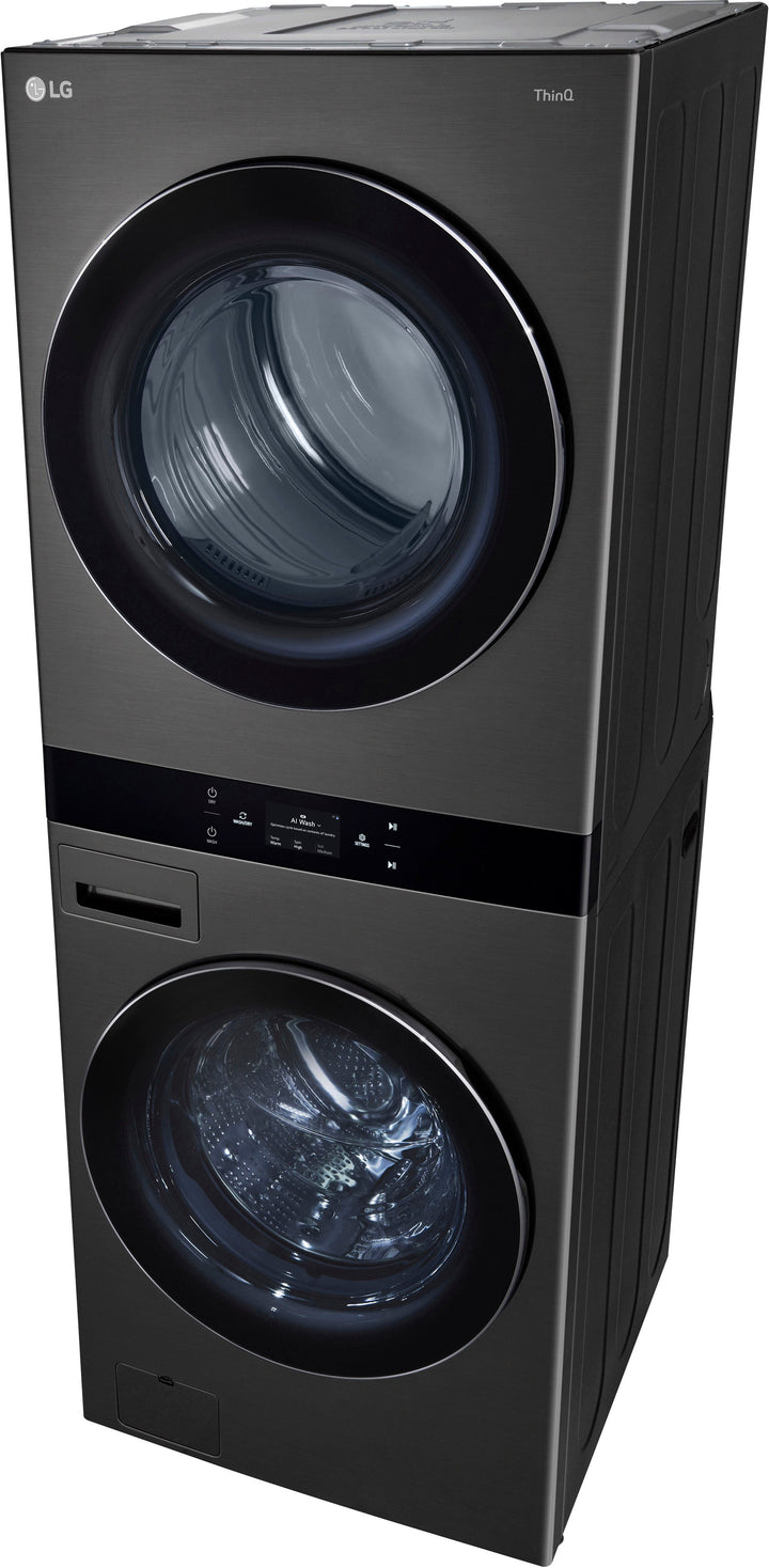LG - 5.0 Cu. Ft. HE Smart Front Load Washer and 7.4 Cu. Ft. Electric Dryer WashTower with Steam and Center Control - Black Steel_17