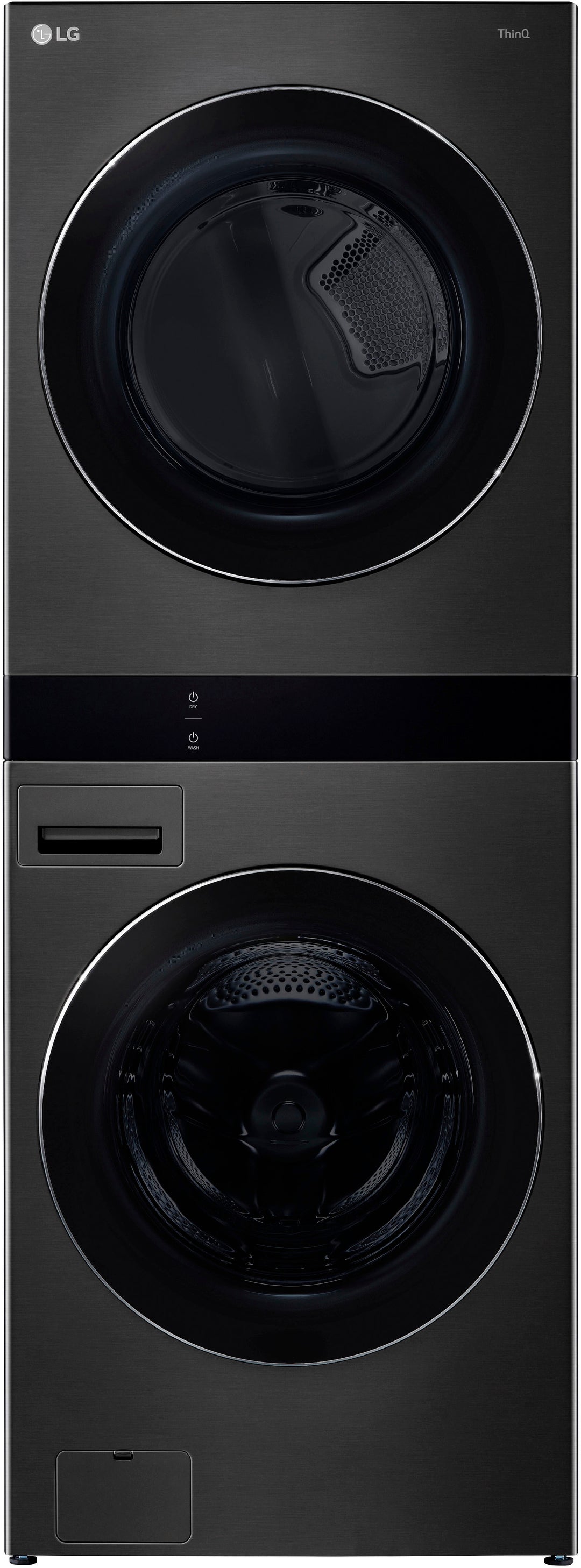 LG - 5.0 Cu. Ft. HE Smart Front Load Washer and 7.4 Cu. Ft. Electric Dryer WashTower with Steam and Center Control - Black Steel_3
