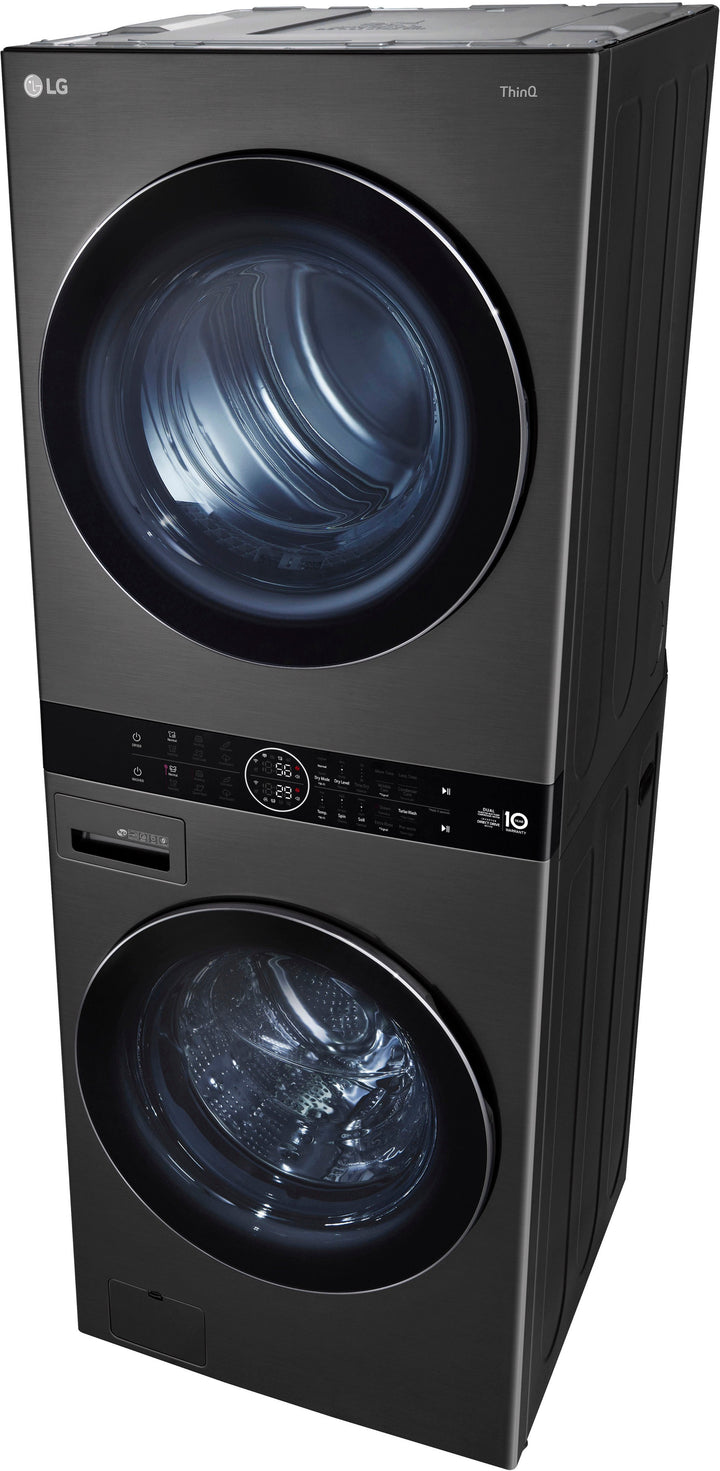 LG - 4.5 Cu. Ft. HE Smart Front Load Washer and 7.4 Cu. Ft. Electric Dryer WashTower with Steam and Ventless Dryer - Black Steel_21