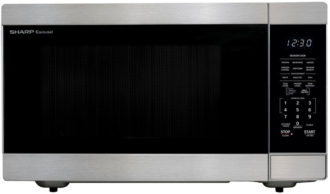 Sharp 2.2 cu ft Stainless Family Size Countertop Microwave with Sensor cooking and  Inverter Technology. - Siver_0