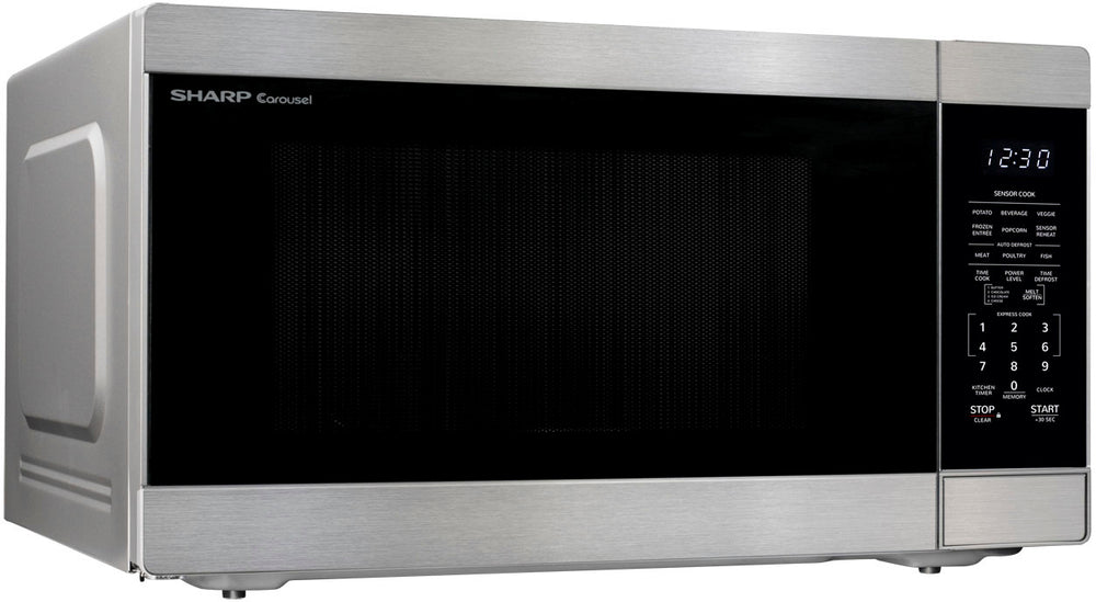 Sharp 2.2 cu ft Stainless Family Size Countertop Microwave with Sensor cooking and  Inverter Technology. - Siver_1