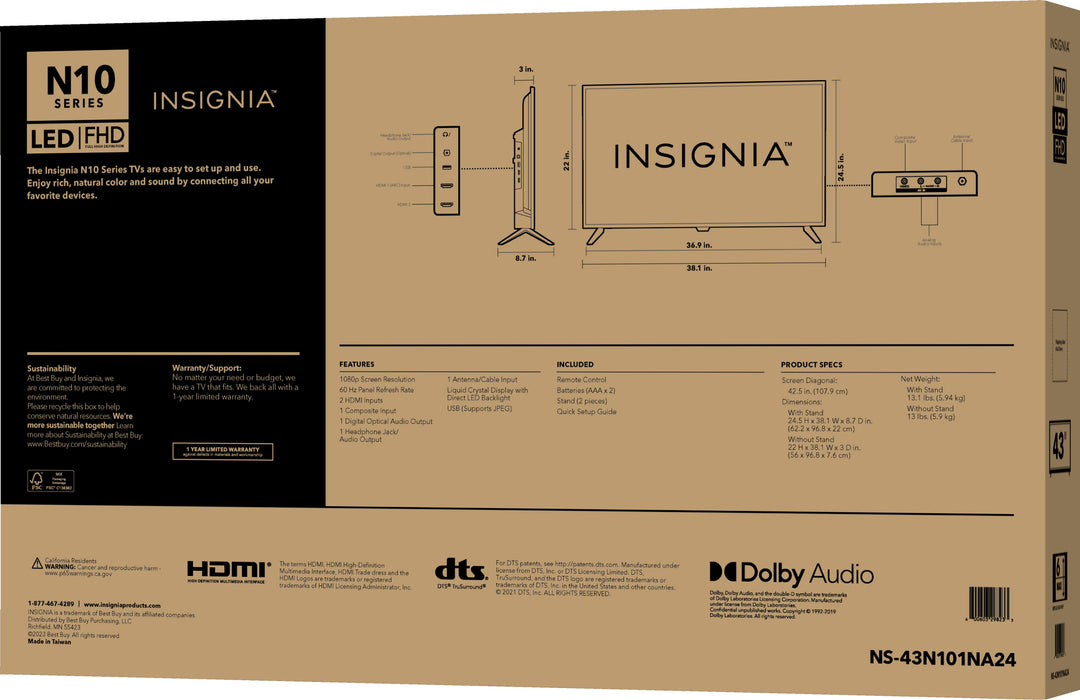 Insignia™ - 43" Class N10 Series LED Full HD TV_6