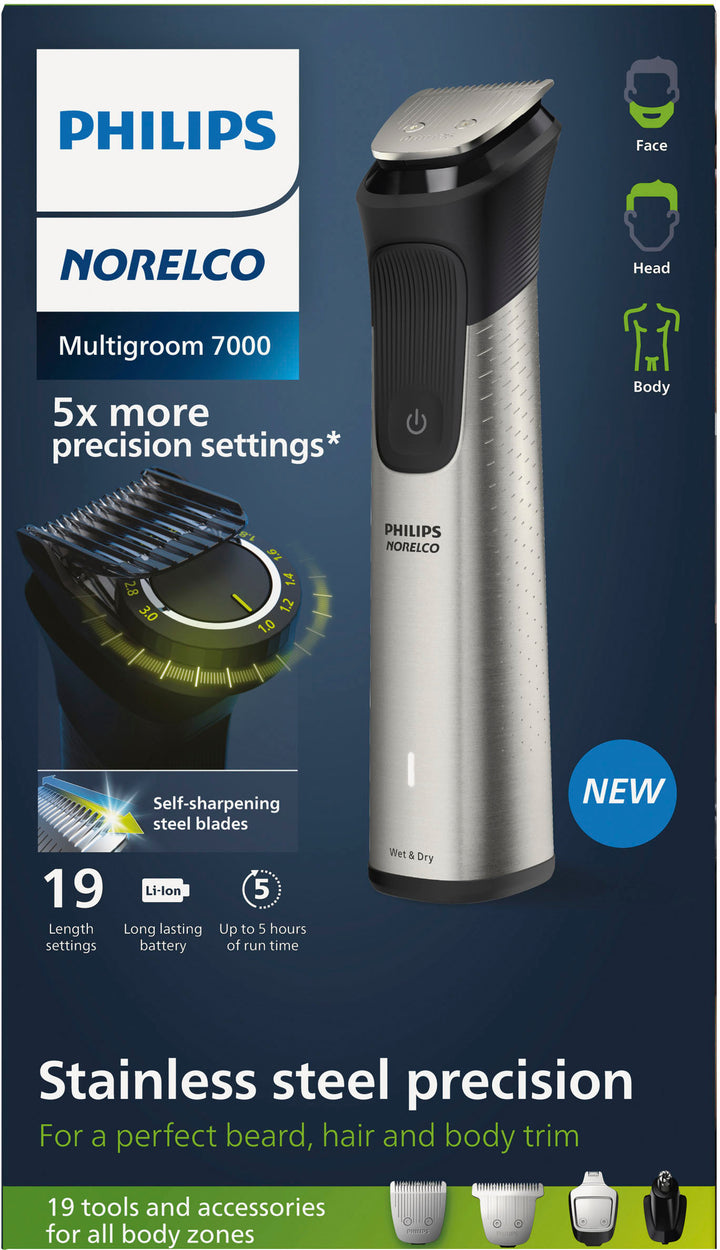 Philips Norelco - Philips Norelco, Multigroom Series 7000, Mens Grooming Kit with Trimmer,  MG7910/49 - Silver_4