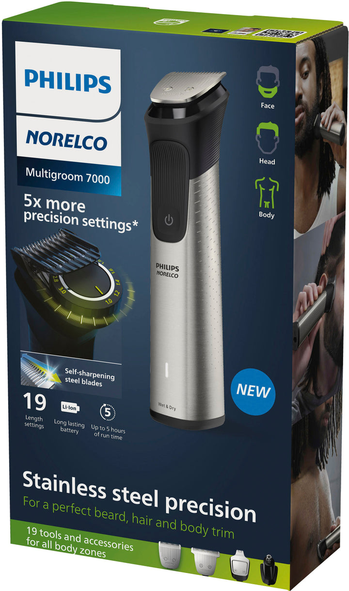 Philips Norelco - Philips Norelco, Multigroom Series 7000, Mens Grooming Kit with Trimmer,  MG7910/49 - Silver_3