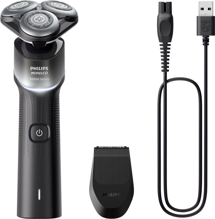 Philips Norelco Shaver 5000X, Rechargeable Wet & Dry Shaver with Precision Trimmer, X5004/84 - Silver/ Black_2
