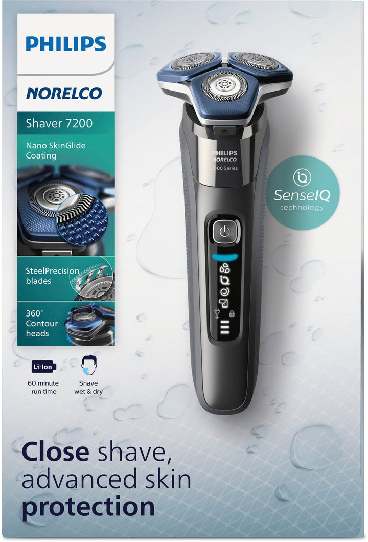 Philips Norelco Shaver 7200, Rechargeable Wet & Dry Electric Shaver with SenseIQ Technology and Pop-up Trimmer S7887/82 - Black_3