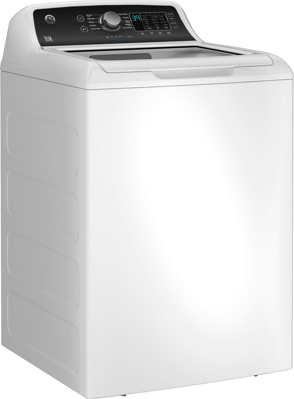 GE - 4.5 cu ft Top Load Washer with Water Level Control, Deep Fill, Quick Wash, and Glass Lid - White on White_1