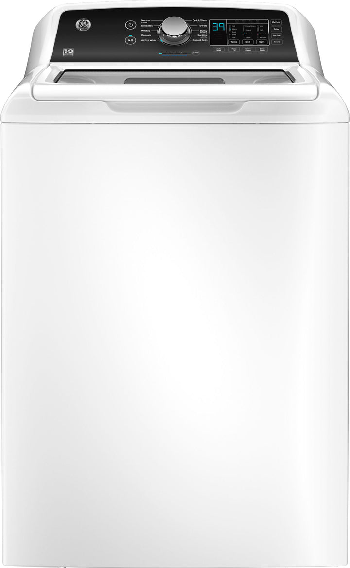GE - 4.5 cu ft Top Load Washer with Water Level Control, Deep Fill, Quick Wash, and Glass Lid - White on White_0