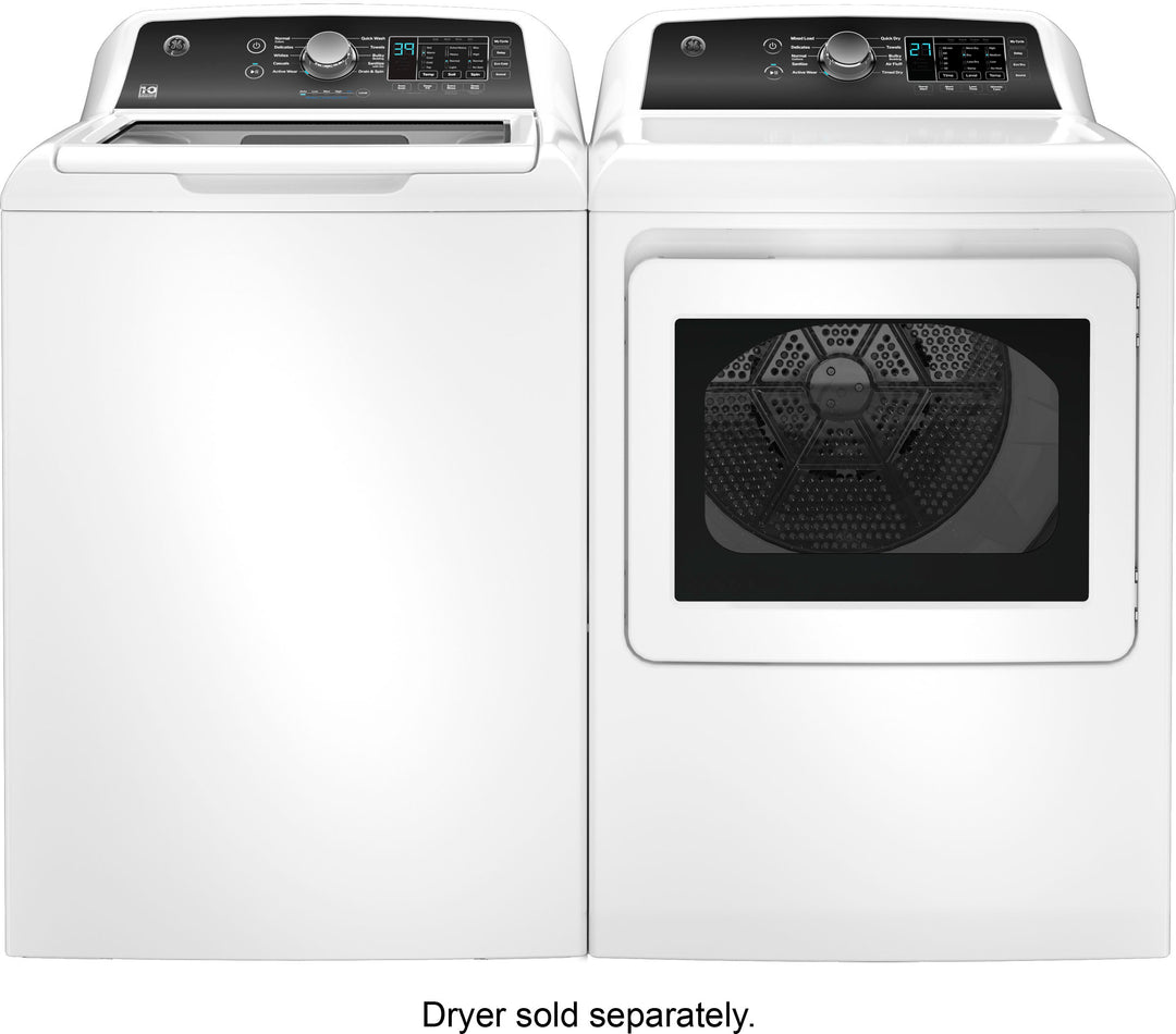 GE - 4.5 cu ft Top Load Washer with Water Level Control, Deep Fill, Quick Wash, and Glass Lid - White on White_4