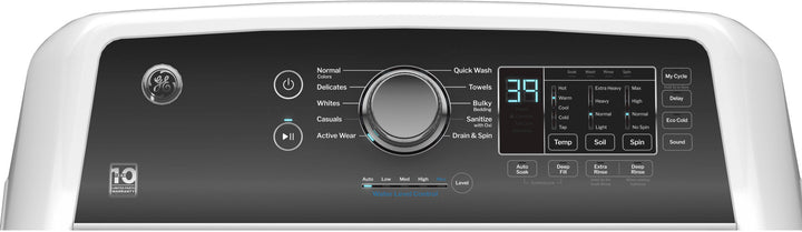 GE - 4.5 cu ft Top Load Washer with Water Level Control, Deep Fill, Quick Wash, and Glass Lid - White on White_3