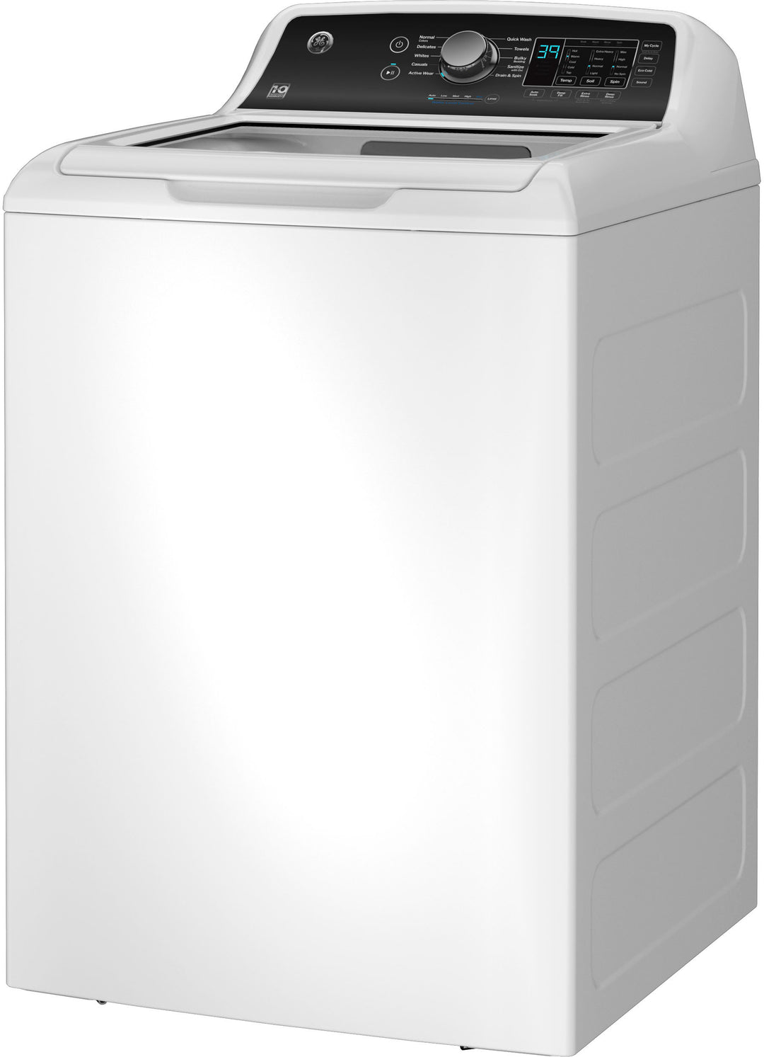 GE - 4.5 cu ft Top Load Washer with Water Level Control, Deep Fill, Quick Wash, and Glass Lid - White on White_2