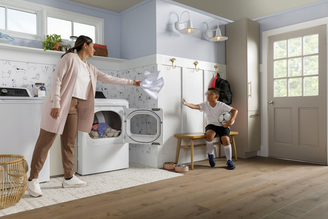 GE - 7.4 Cu. Ft. Top Load Electric  Dryer with Sensor Dry - White on White_13