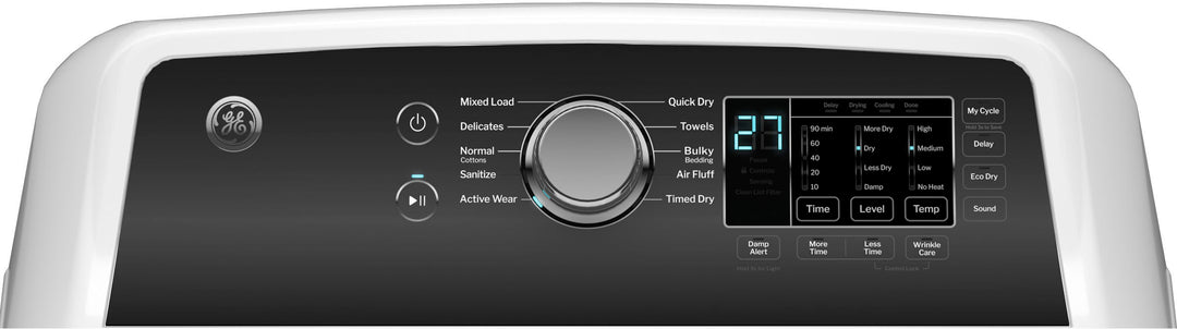 GE - 7.4 Cu. Ft. Top Load Electric  Dryer with Sensor Dry - White on White_4