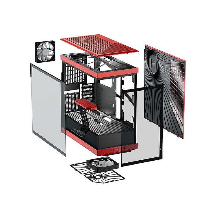 HYTE - Y40 ATX Mid-Tower Case with PCIe 4.0 Riser Cable - Red_1