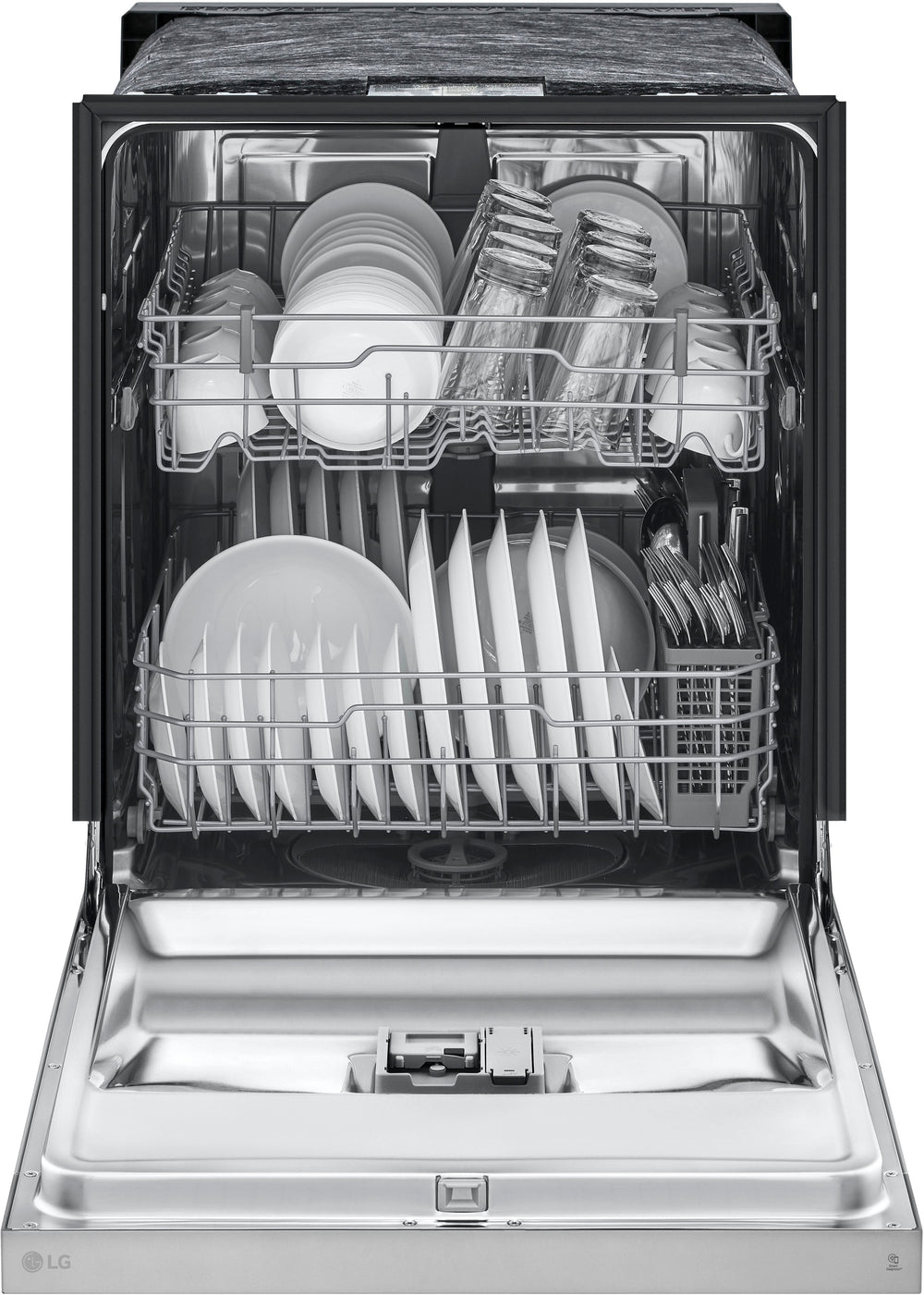LG - 24" Front Control Built-In Stainless Steel Tub Dishwasher with SenseClean and 52 dBA - Stainless Steel Look_1