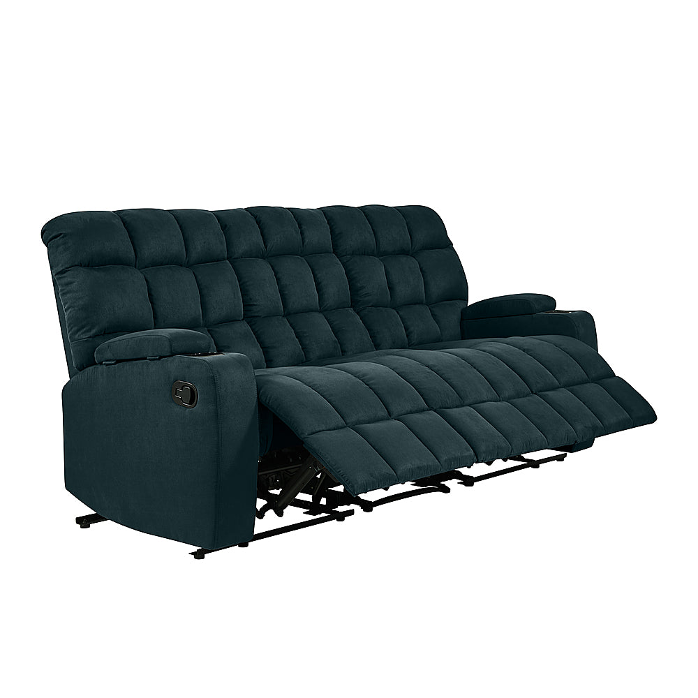 ProLounger - Skarn Microfiber 3 Seat Wall Hugger Modular Reclining Sofa With Storage - Deep Blue_1