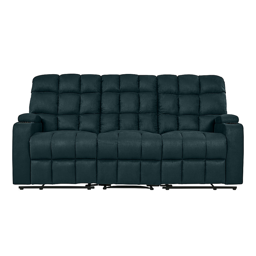 ProLounger - Skarn Microfiber 3 Seat Wall Hugger Modular Reclining Sofa With Storage - Deep Blue_0