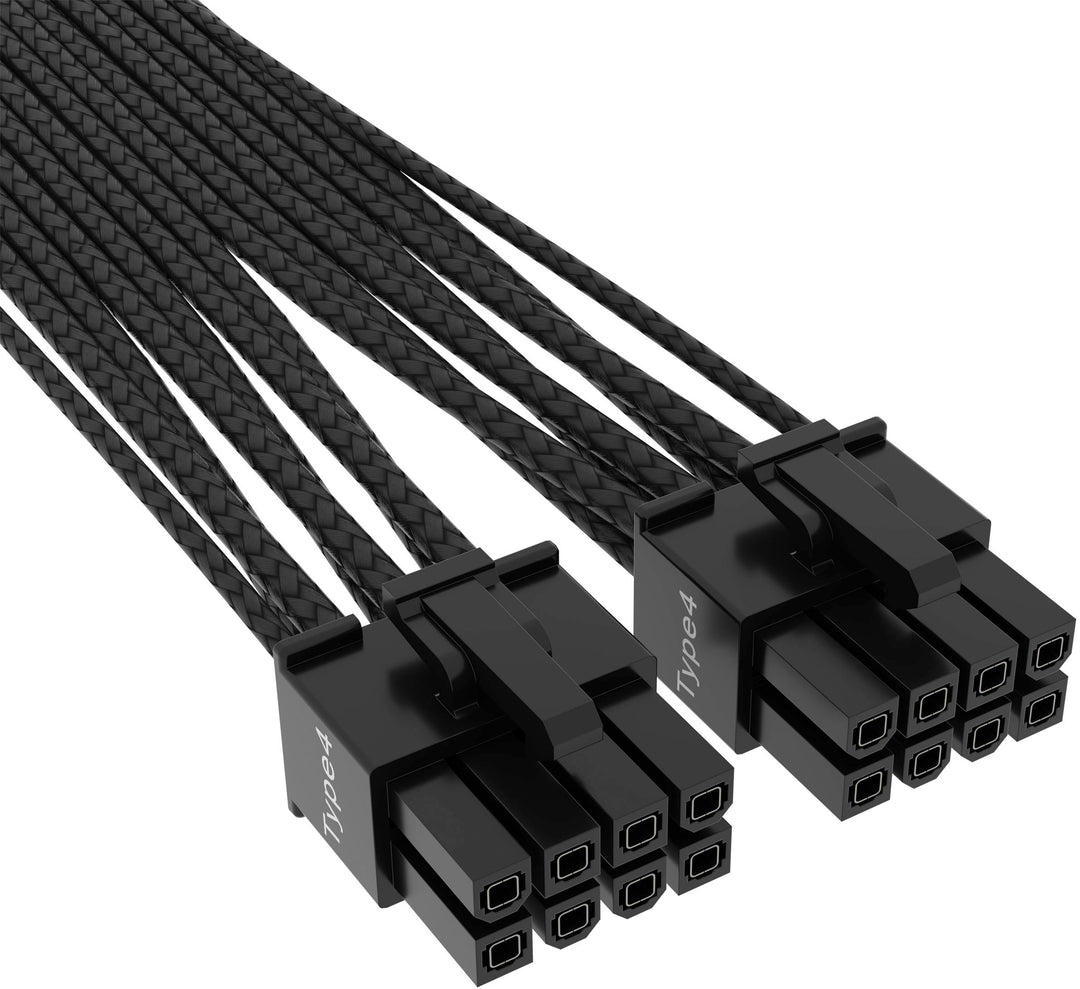 CORSAIR - 2’ Premium Individually Sleeved 12+4pin PCIe Gen 5 Type-4 600W 12VHPWR Cable - Black_1