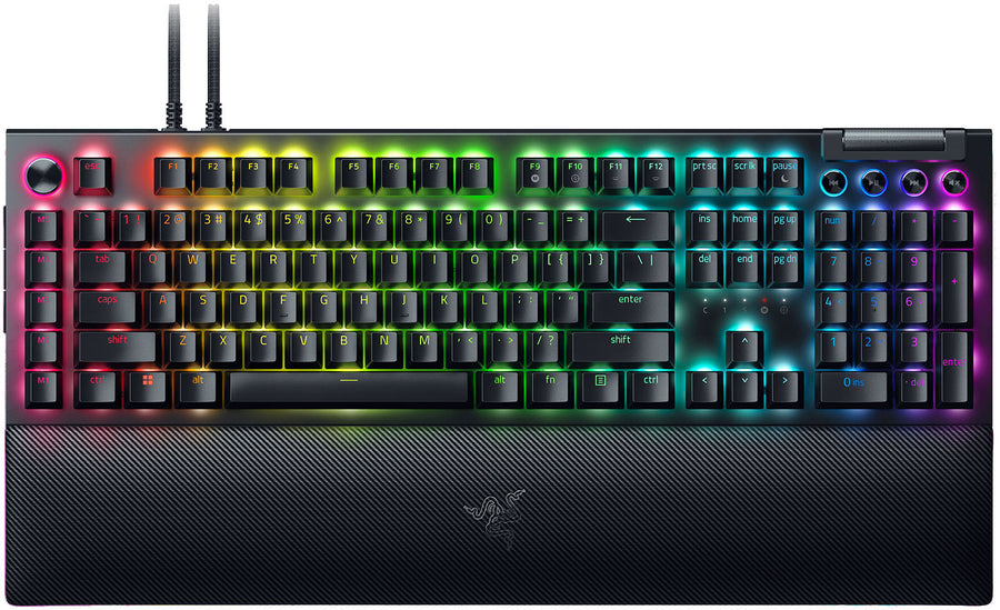 Razer - BlackWidow V4 Pro Full Size Wired Mechanical Green Switch Gaming Keyboard with Chroma RGB - Black_0