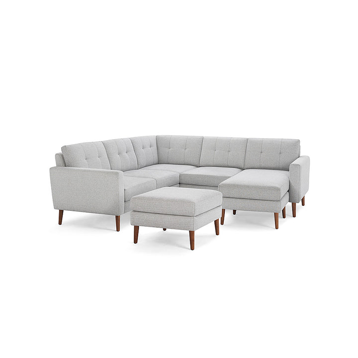 Burrow - Mid-Century Nomad 5-Seat Corner Sectional with Chaise and Ottoman - Crushed Gravel_0
