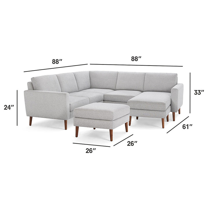 Burrow - Mid-Century Nomad 5-Seat Corner Sectional with Chaise and Ottoman - Crushed Gravel_2