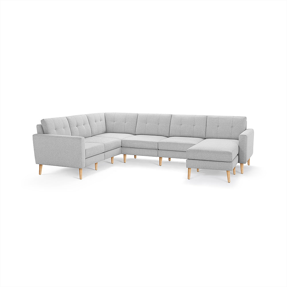 Burrow - Mid-Century Nomad 6-Seat Corner Sectional with Chaise - Crushed Gravel_0
