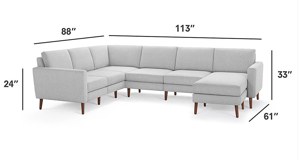 Burrow - Mid-Century Nomad 6-Seat Corner Sectional with Chaise - Crushed Gravel_4