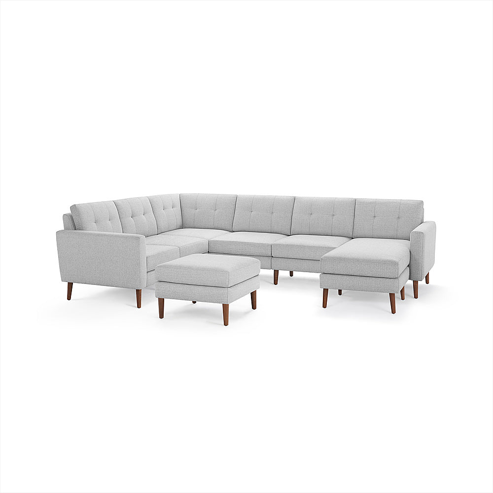 Burrow - Mid-Century Nomad 6-Seat Corner Sectional with Chaise and Ottoman - Crushed Gravel_0