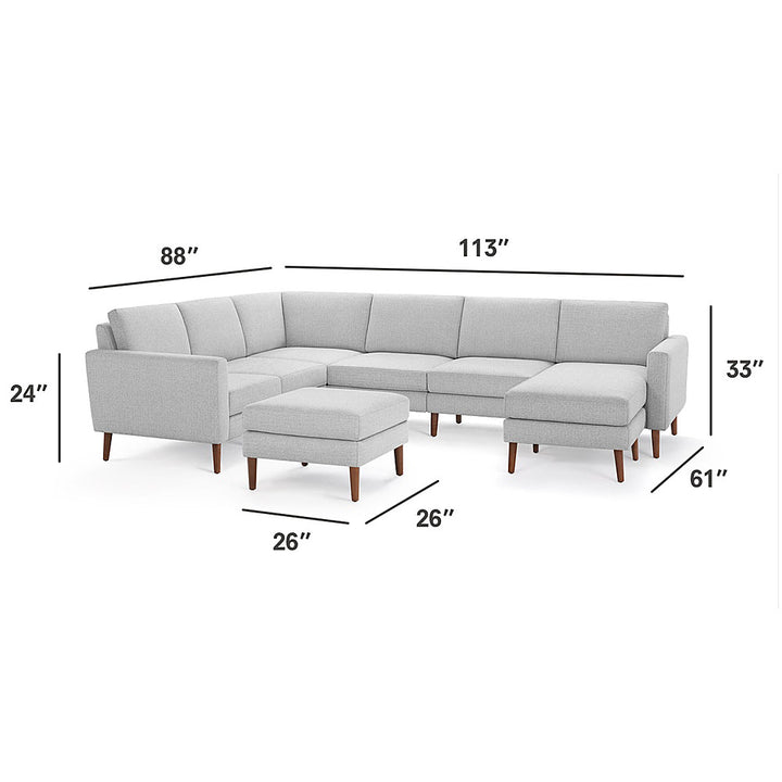 Burrow - Mid-Century Nomad 6-Seat Corner Sectional with Chaise and Ottoman - Crushed Gravel_2
