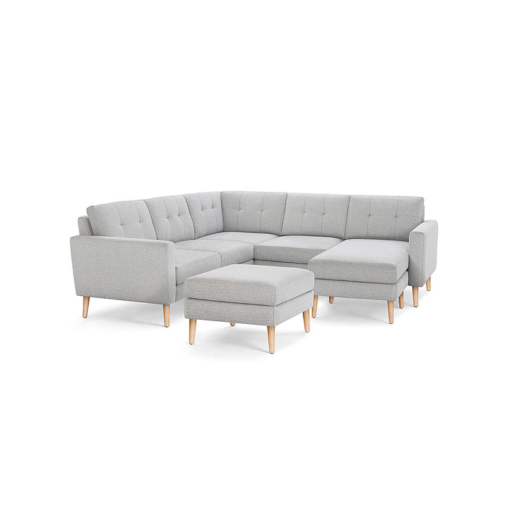 Burrow - Mid-Century Nomad 5-Seat Corner Sectional with Chaise and Ottoman - Crushed Gravel_0