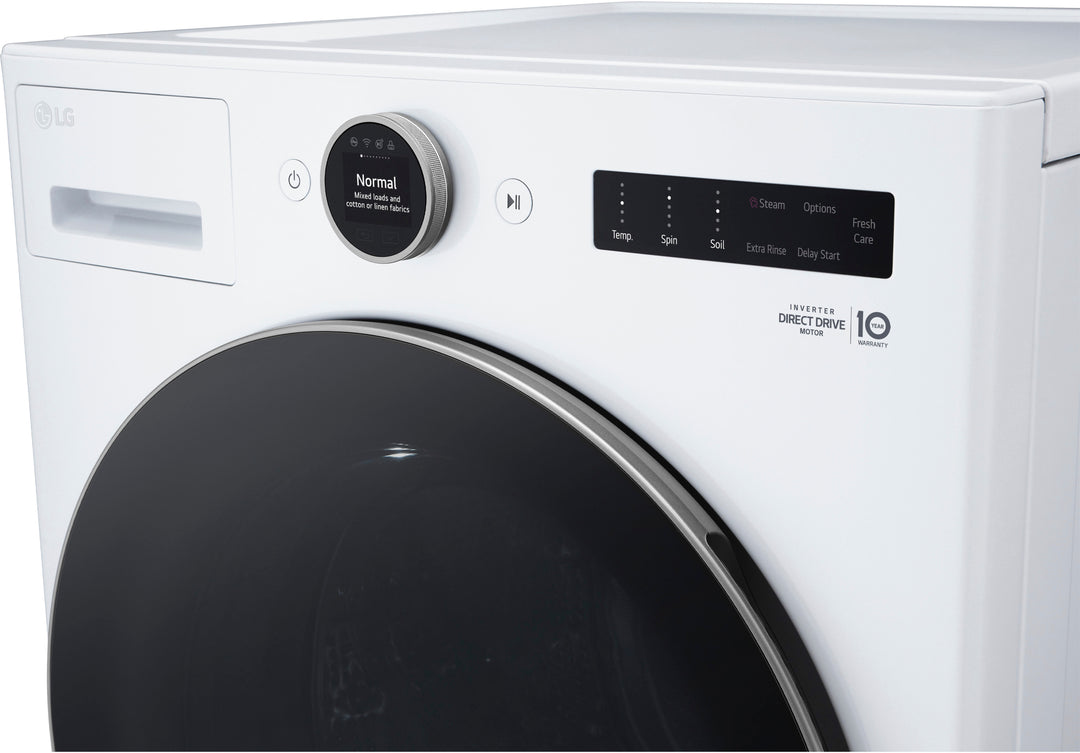 LG - 4.5 Cu. Ft. High-Efficiency Smart Front Load Washer with Steam and TurboWash 360 - White_24