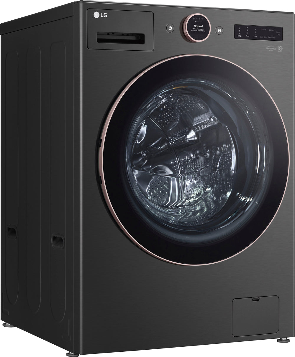 LG - 5.0 Cu. Ft. High-Efficiency Smart Front Load Washer with Steam and TurboWash 360 - Black Steel_1