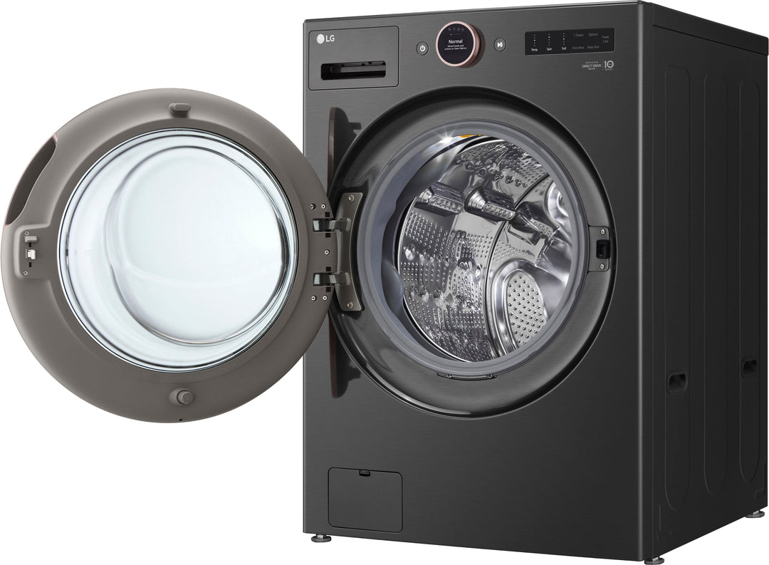 LG - 5.0 Cu. Ft. High-Efficiency Smart Front Load Washer with Steam and TurboWash 360 - Black Steel_25