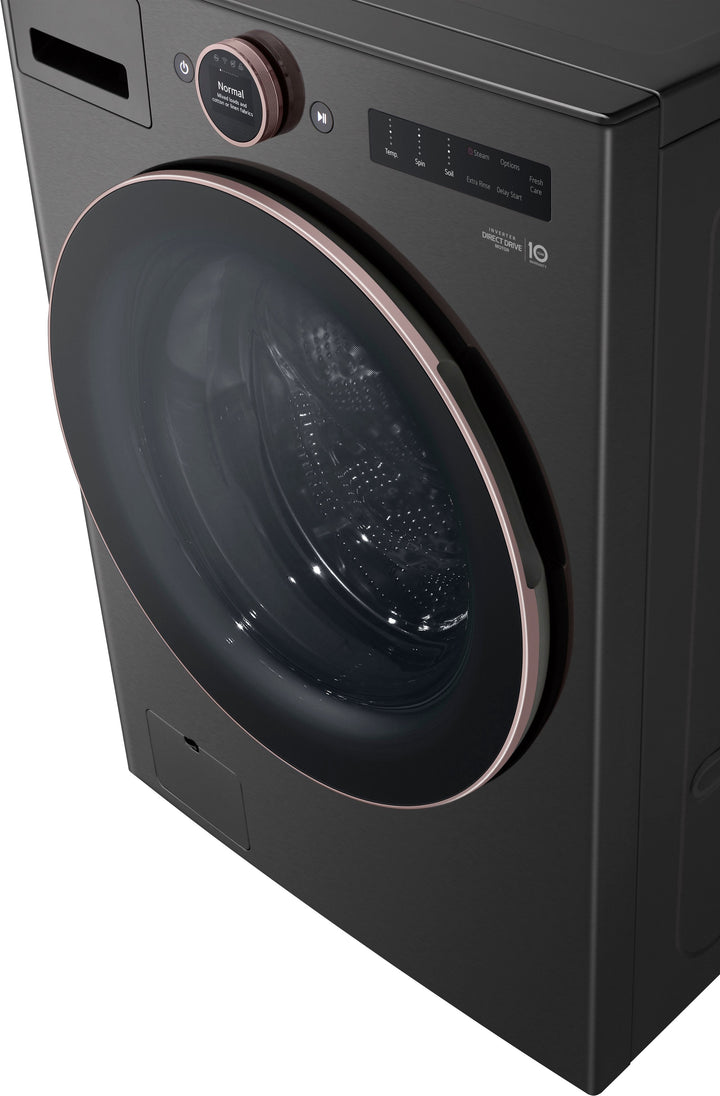 LG - 5.0 Cu. Ft. High-Efficiency Smart Front Load Washer with Steam and TurboWash 360 - Black Steel_27
