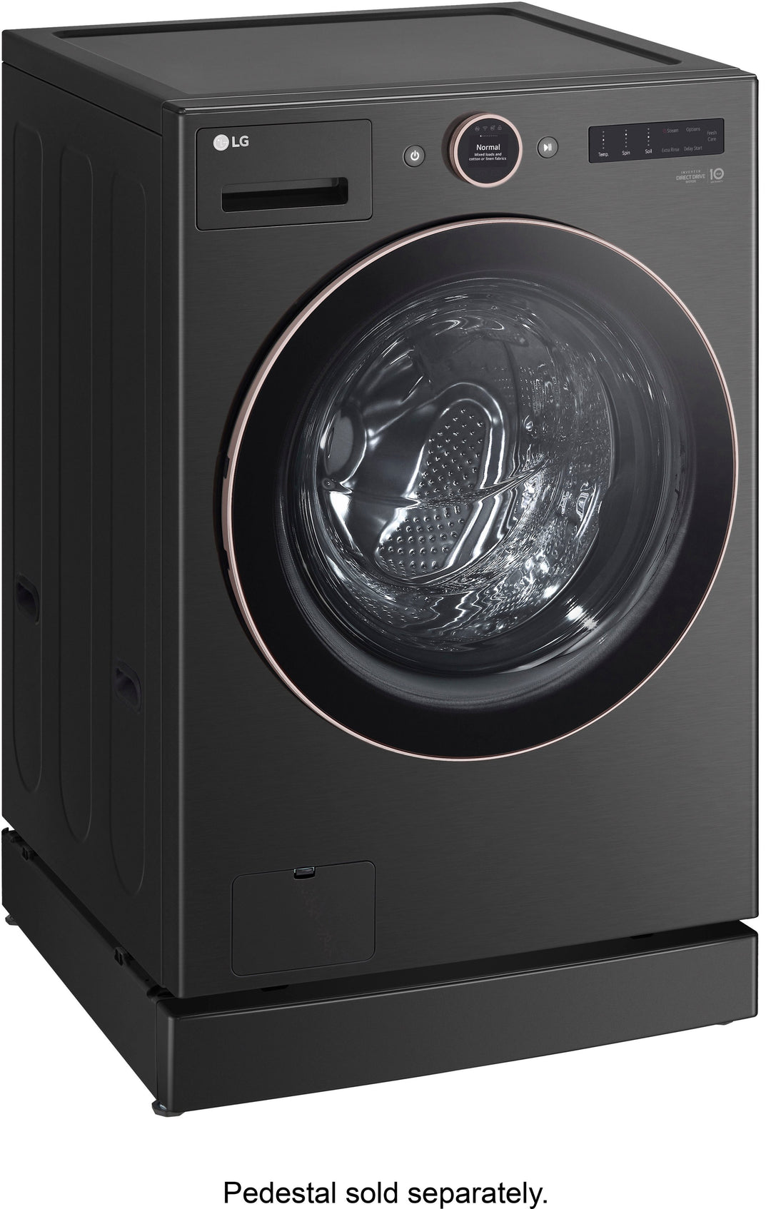 LG - 5.0 Cu. Ft. High-Efficiency Smart Front Load Washer with Steam and TurboWash 360 - Black Steel_16