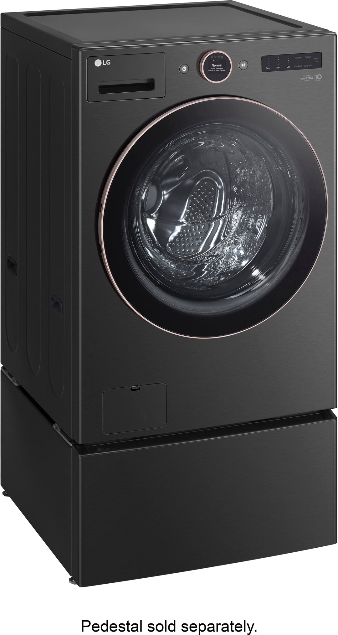 LG - 5.0 Cu. Ft. High-Efficiency Smart Front Load Washer with Steam and TurboWash 360 - Black Steel_14