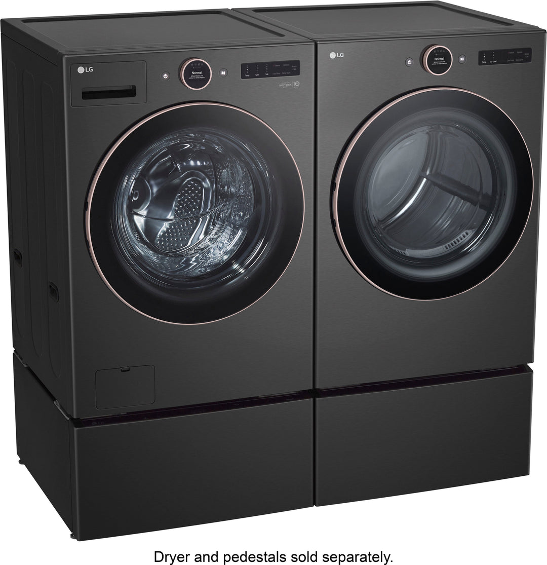 LG - 5.0 Cu. Ft. High-Efficiency Smart Front Load Washer with Steam and TurboWash 360 - Black Steel_12