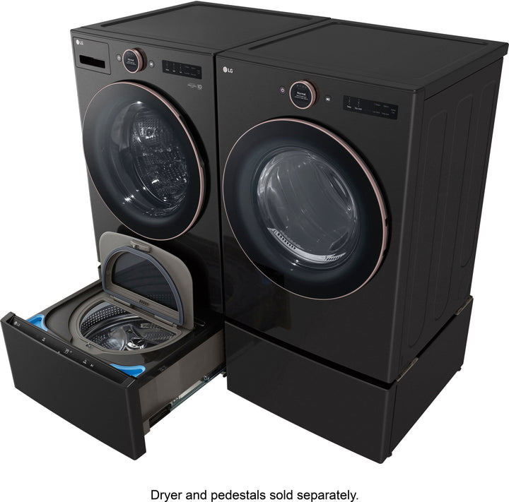 LG - 5.0 Cu. Ft. High-Efficiency Smart Front Load Washer with Steam and TurboWash 360 - Black Steel_11