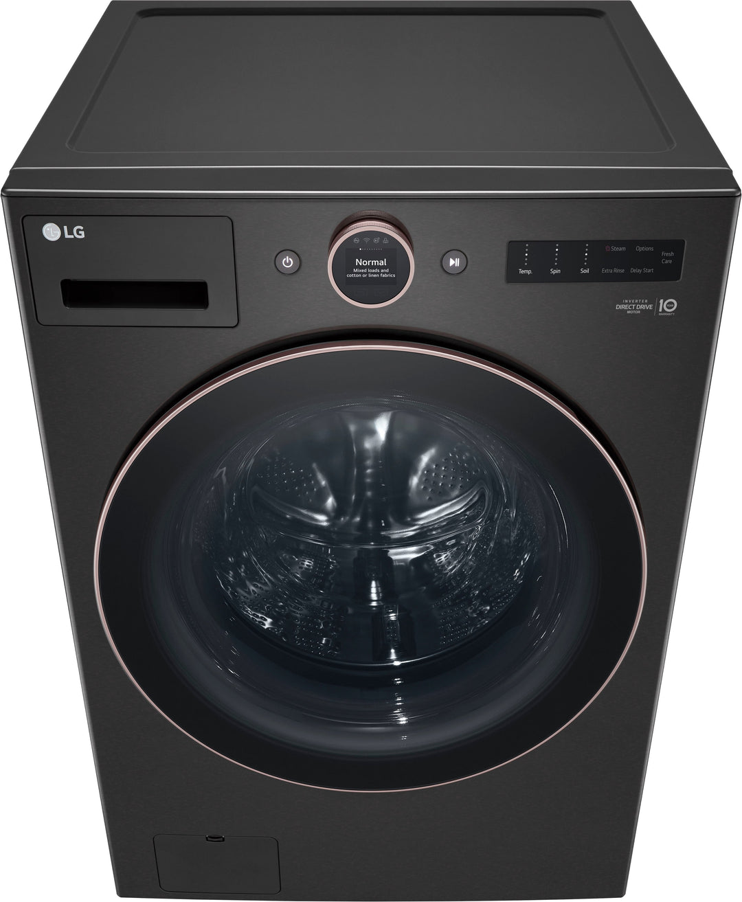 LG - 5.0 Cu. Ft. High-Efficiency Smart Front Load Washer with Steam and TurboWash 360 - Black Steel_7