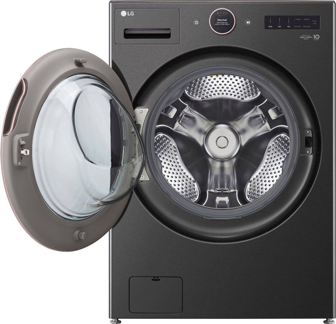 LG - 5.0 Cu. Ft. High-Efficiency Smart Front Load Washer with Steam and TurboWash 360 - Black Steel_6