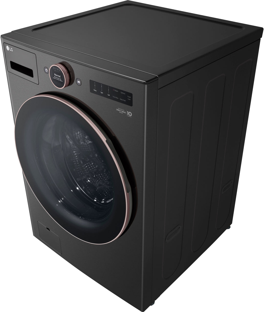 LG - 5.0 Cu. Ft. High-Efficiency Smart Front Load Washer with Steam and TurboWash 360 - Black Steel_4