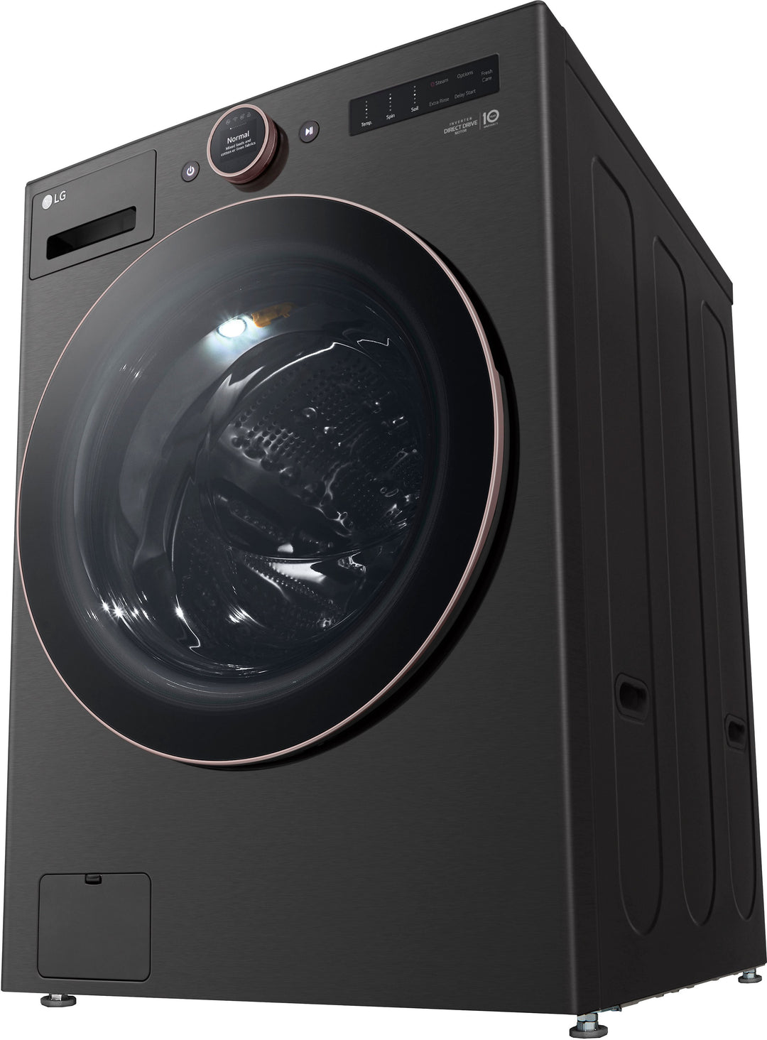 LG - 5.0 Cu. Ft. High-Efficiency Smart Front Load Washer with Steam and TurboWash 360 - Black Steel_5